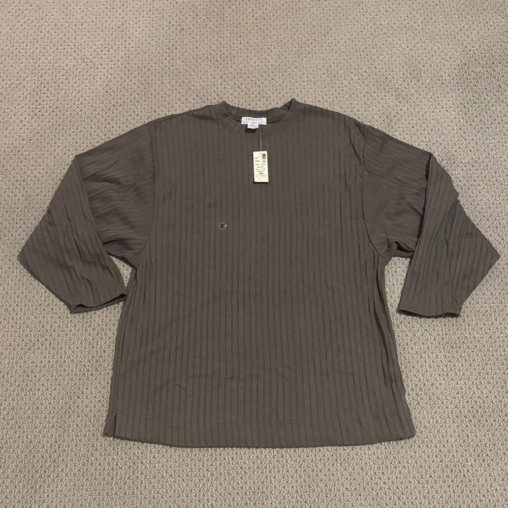 Vintage 90s New Old Stock Ribbed Long Sleeve Crewneck Tee Express Tricot